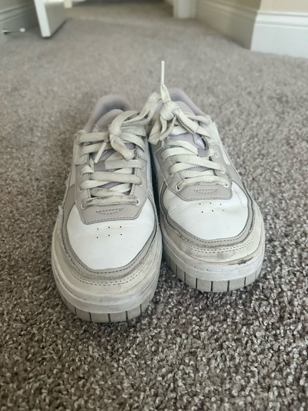 Chunky White Platform Sneakers